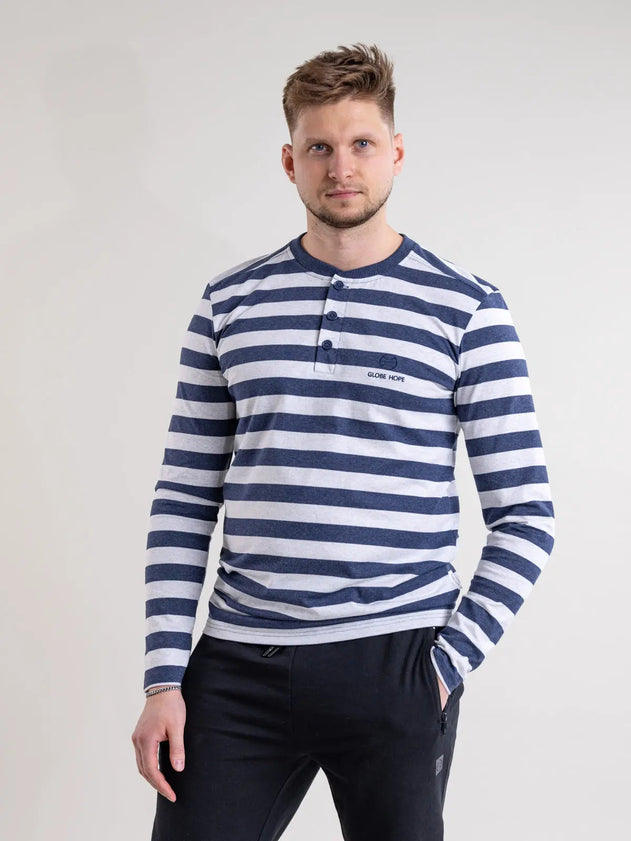 Kuntta Shirt Navy Blue and White Striped