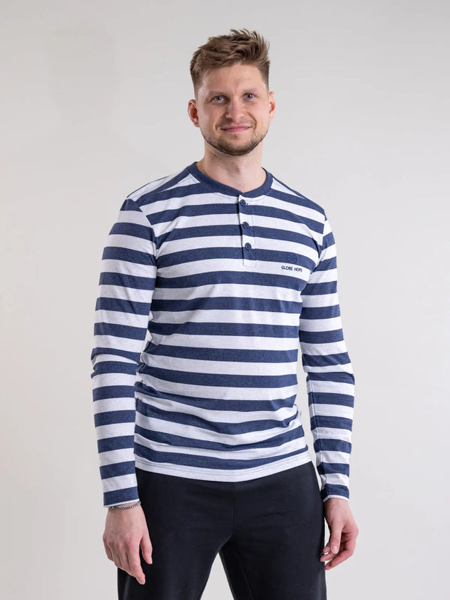 Kuntta Shirt Navy Blue and White Striped