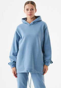 Hande Oversized Hoodie Staalblauw