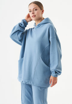 Hande Oversized Hoodie Staalblauw