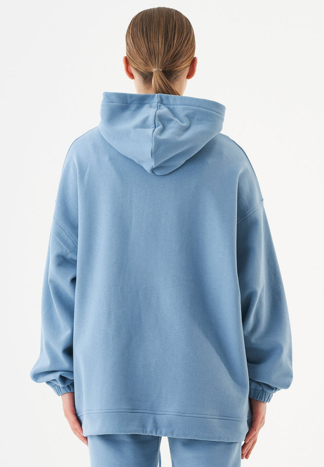 Hande Soft Touch Oversize Organic Cotton Hoodie Steel Blue