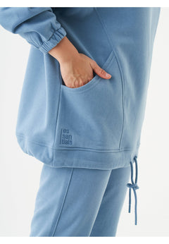 Hande Soft Touch Oversize Organic Cotton Hoodie Steel Blue