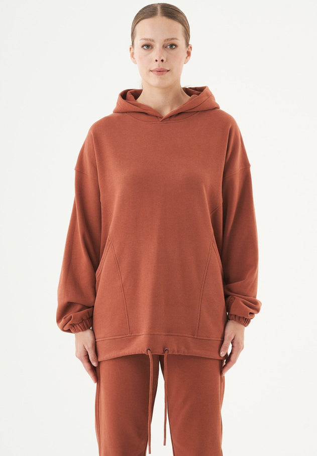 Hande Soft Touch Oversize Organic Cotton Hoodie Cinnamon