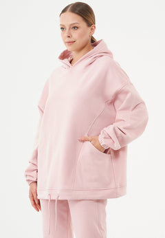 Hande Soft Touch Oversize Organic Cotton Hoodie Dusty Pink