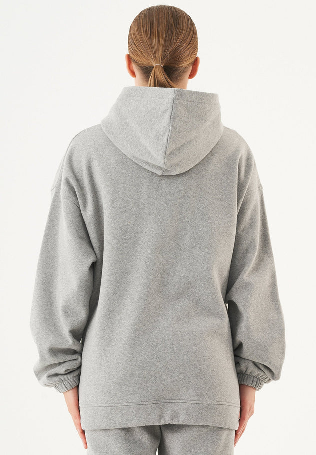 Hande Soft Touch Oversize Organic Cotton Hoodie Grey Melange