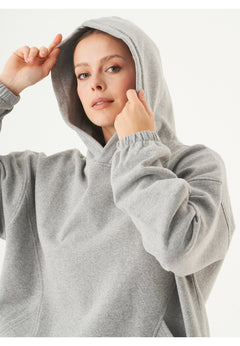 Hande Soft Touch Oversize Organic Cotton Hoodie Grey Melange