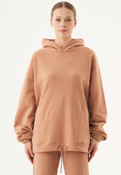 Hande Soft Touch Oversize Organic Cotton Hoodie Light Brown