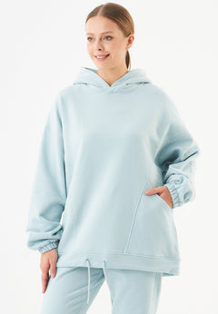 Hande Soft Touch Oversize Organic Cotton Hoodie Mint Blue