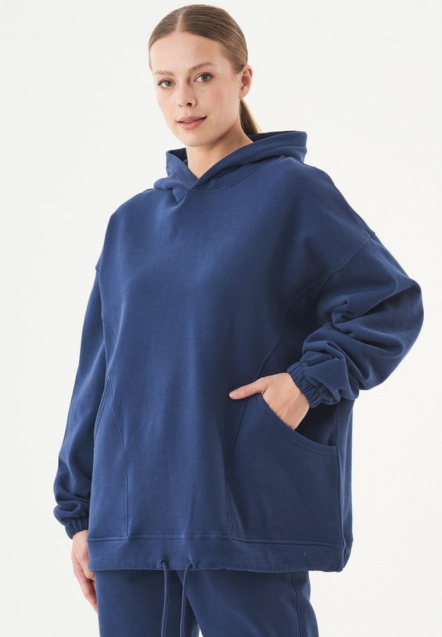 Hande Oversized Hoodie Marineblauw