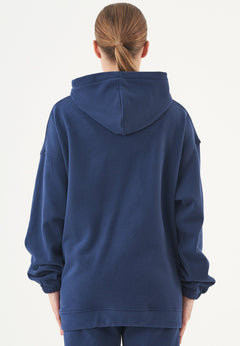 Hande Soft Touch Oversize Organic Cotton Hoodie Navy