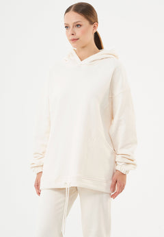 Hande Soft Touch Oversize Organic Cotton Hoodie Off White