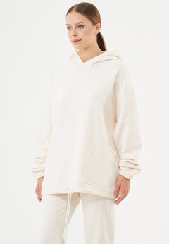 Hande Oversized Hoodie Gebroken wit