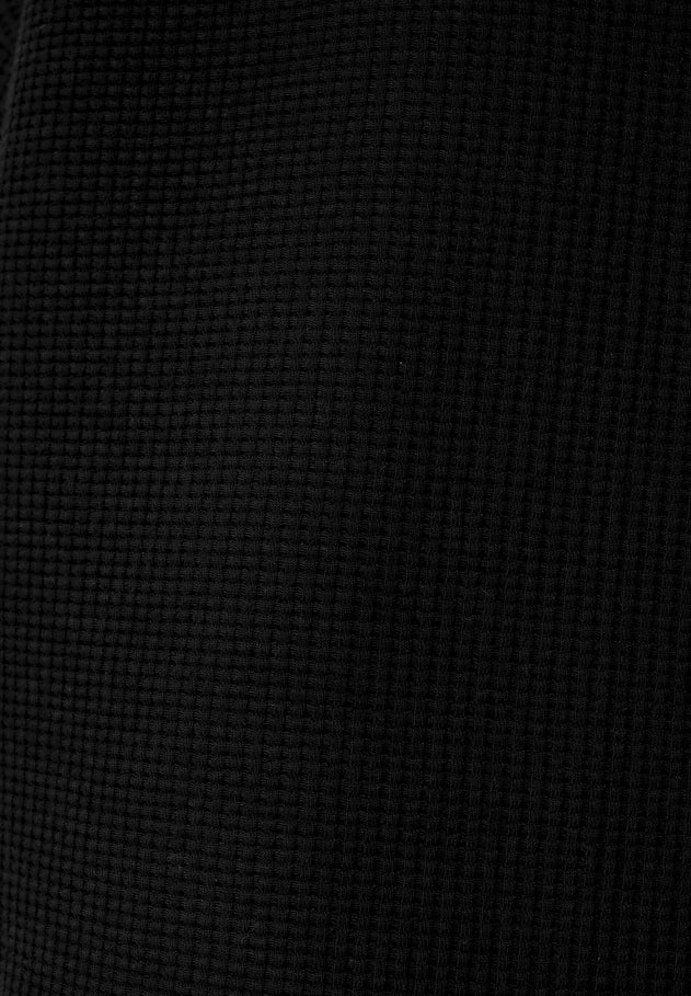 Hanna Waffle Hoodie Black