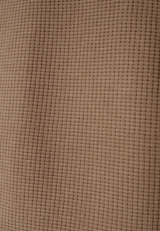 Hanna Waffle Hoodie Gravel