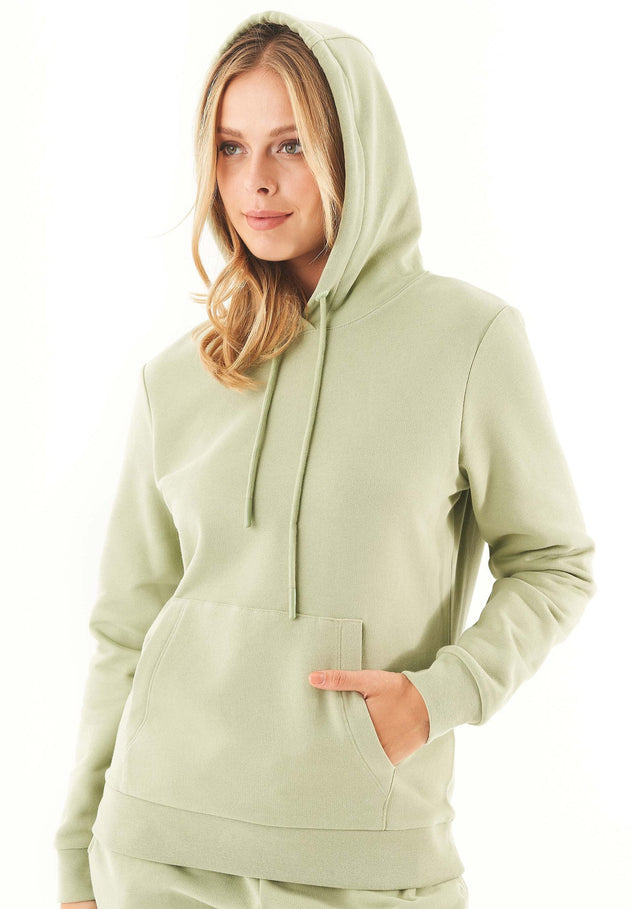 Haree Soft Touch Organic Cotton Hoodie Sage Green