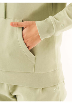 Haree Soft Touch Organic Cotton Hoodie Sage Green