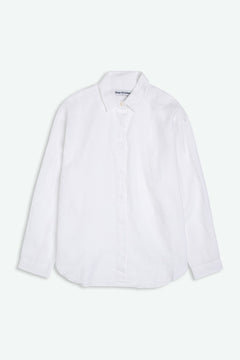 Helen Linen Button-Up Shirt Optical White