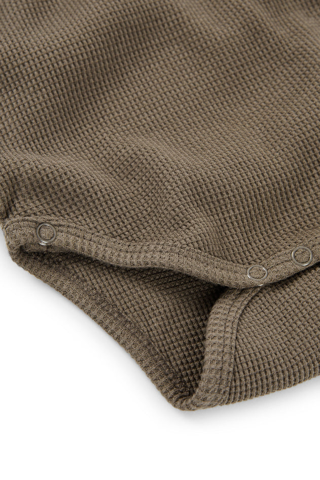 Baby's Haruka Waffle Kimono Bodysuit Brown