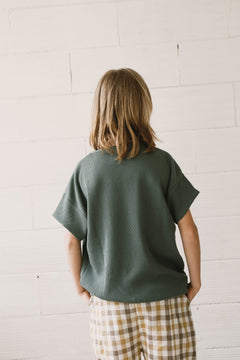 Kids' Haco Waffle Oversized T-Shirt Blue