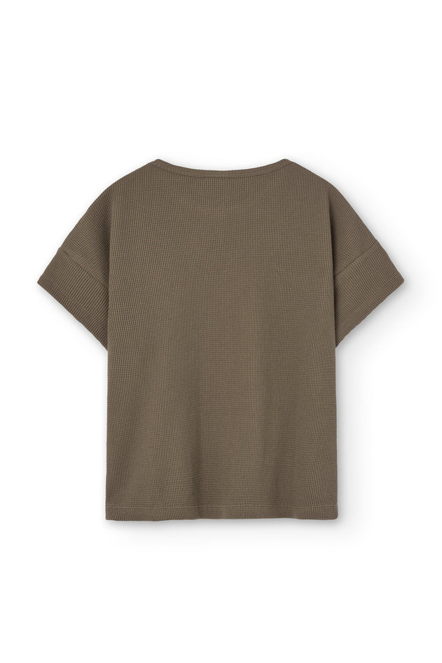 Kids' Haco Waffle Oversized T-Shirt Brown