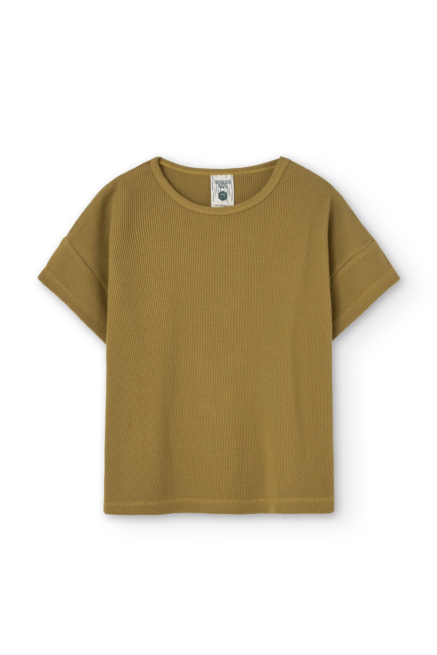 Kid's Haco Oversized Waffle T-Shirt Mustard
