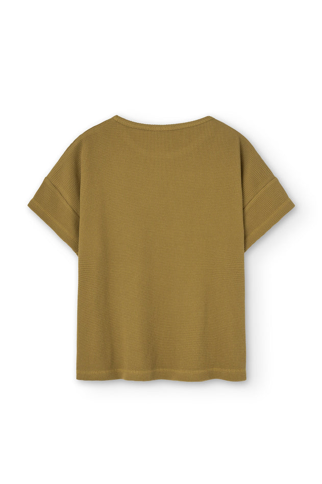 Kid's Haco Oversized Waffle T-Shirt Mustard