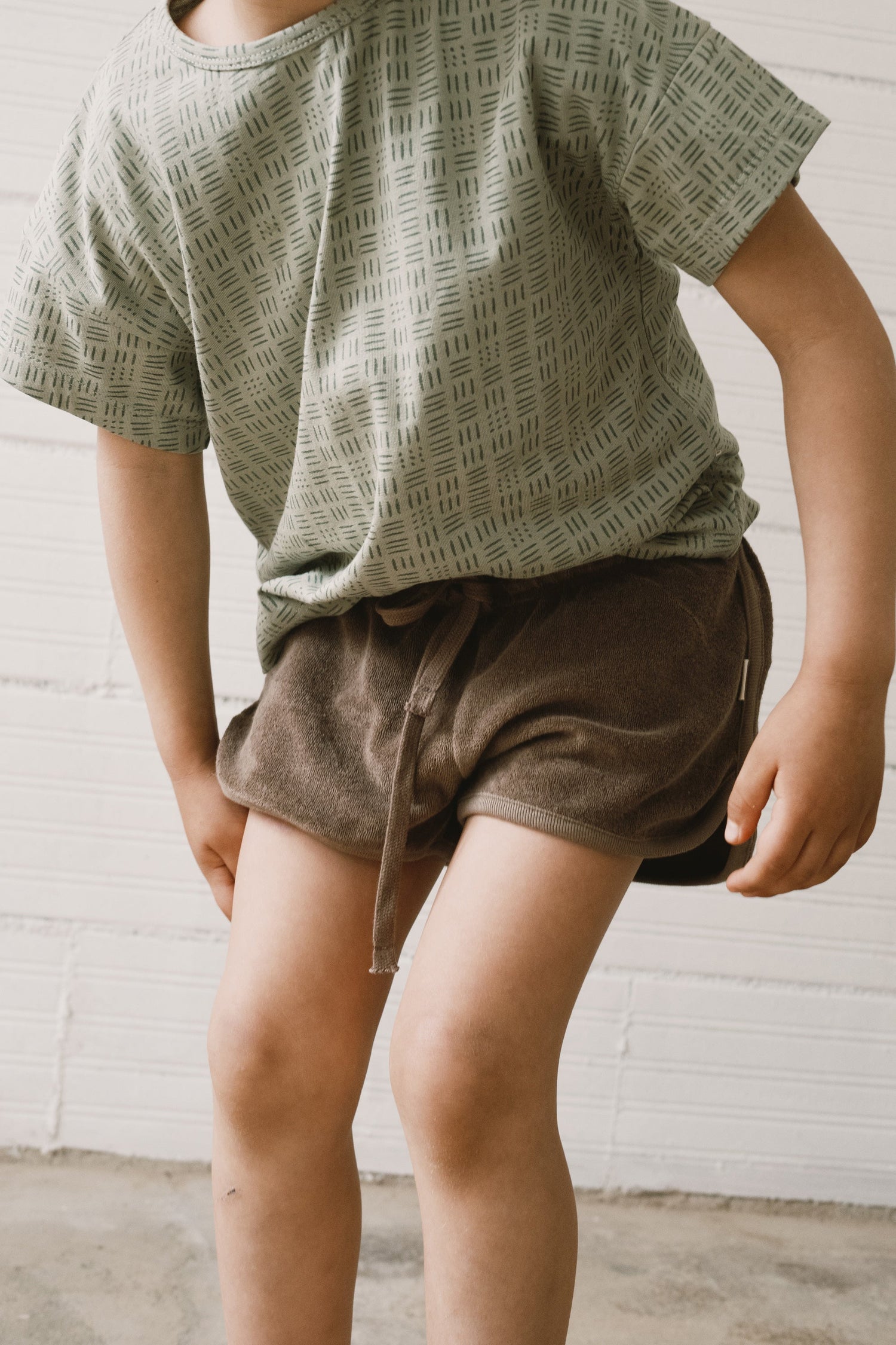 Huali Kinder Badstof Short Bruin