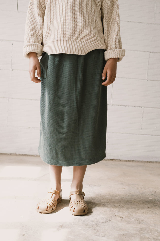 Kids' Hadiya Waffle Midi Skirt Blue