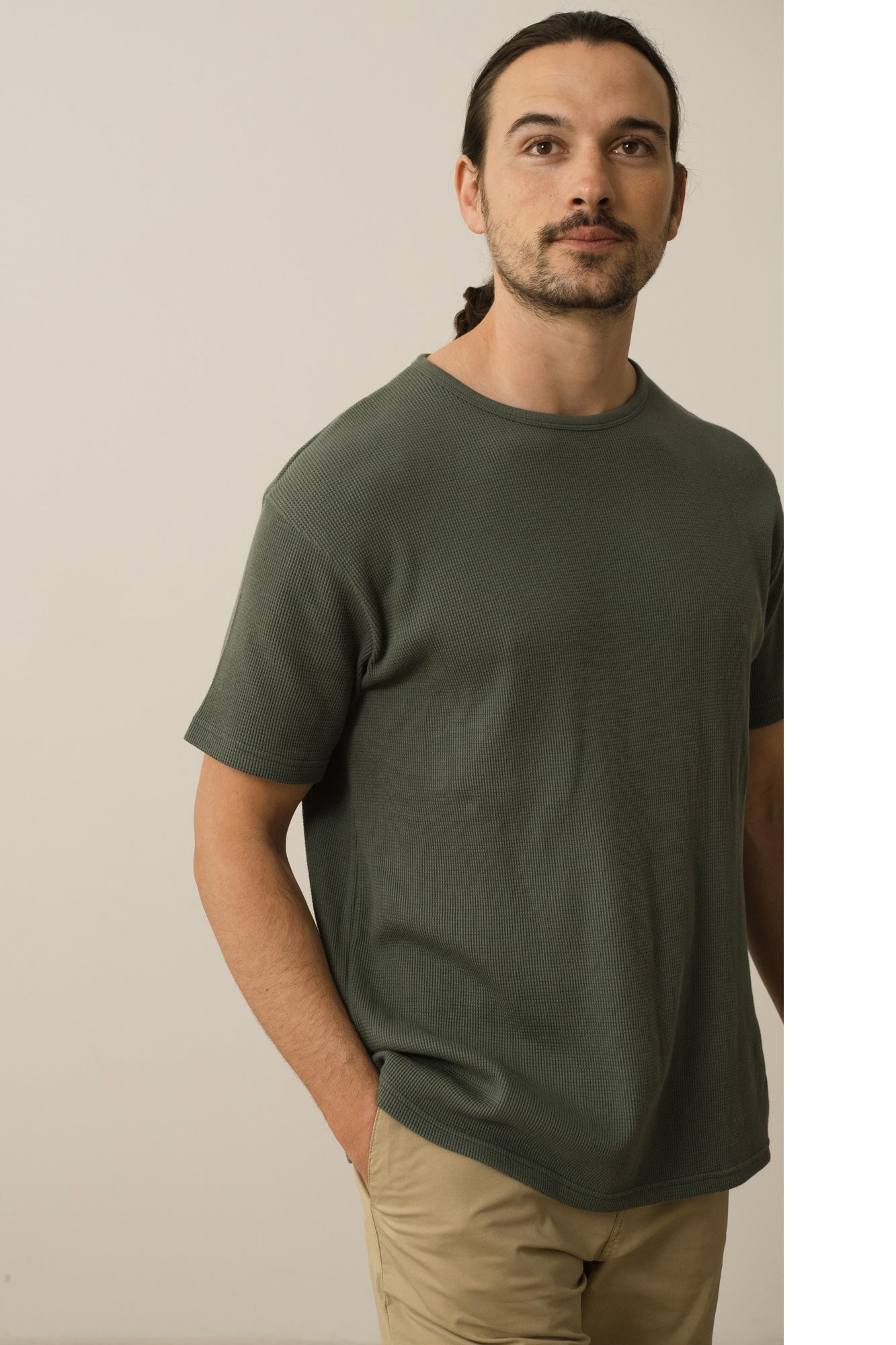 Harmony Heren Wafel T-shirt Blauw