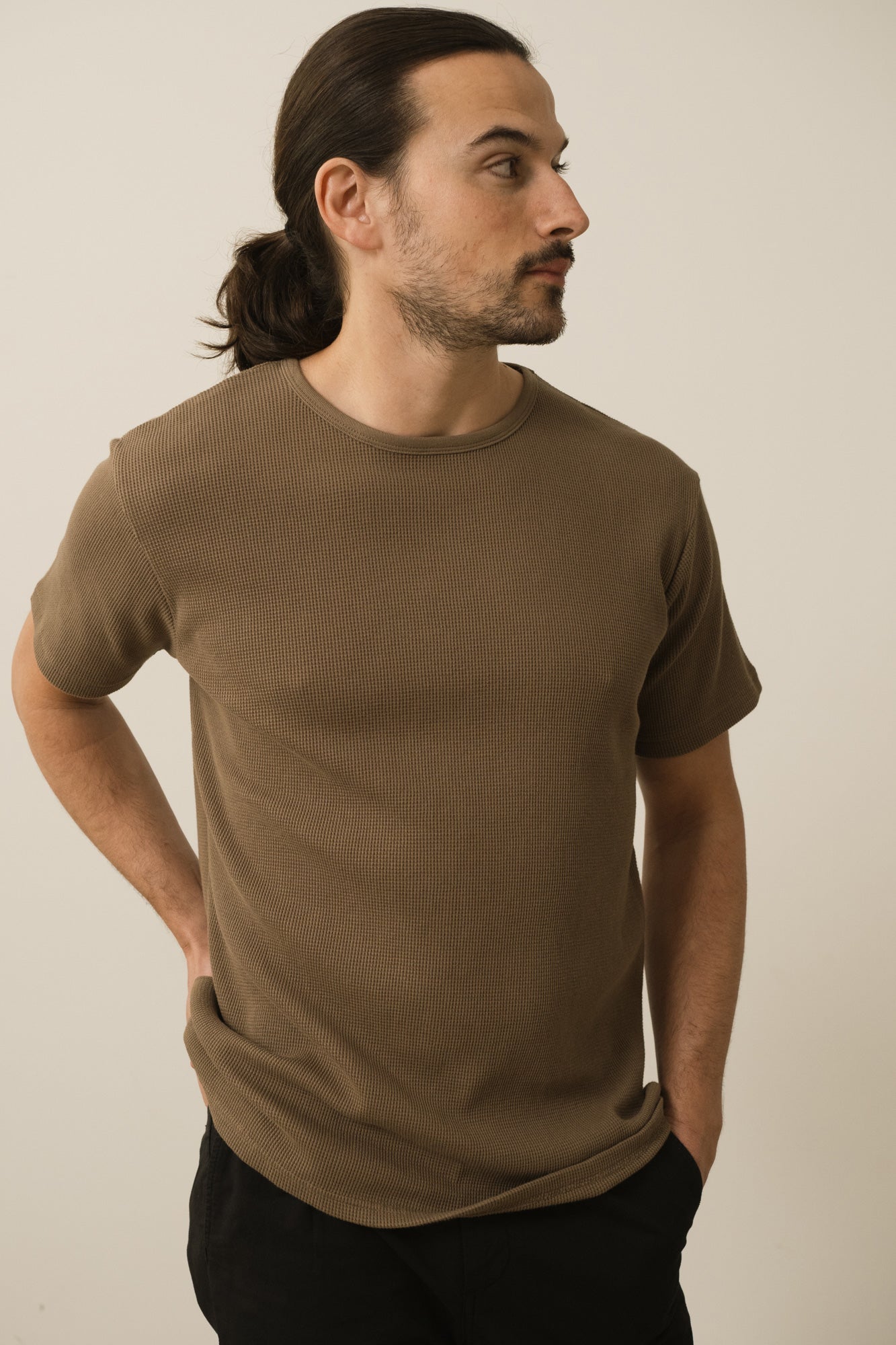 Harmony Heren Wafel T-shirt Bruin