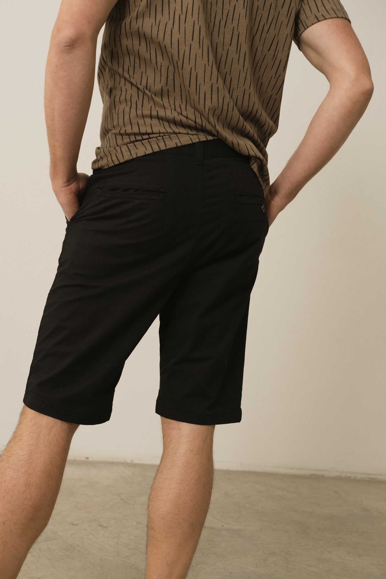 Men's Hans Linen Blend Bermuda Shorts Black