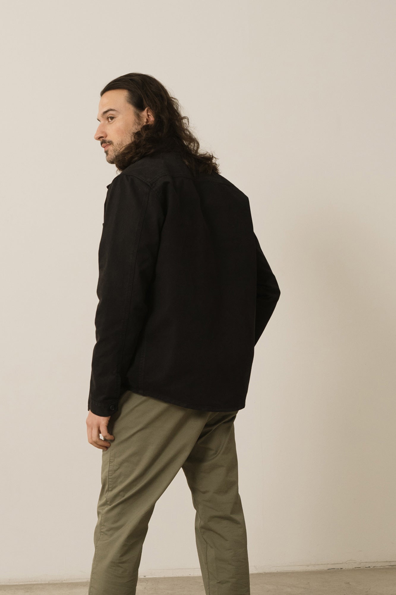 Men's Helmut Organic Cotton Worker Overshirt Black