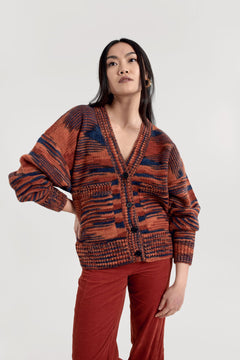 Hope Handknit Wool Cardigan Terracotta