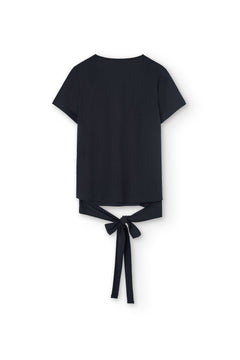 Hagne Tencel Wrap T-Shirt Black