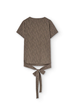 Hagne Wrap T-Shirt Bark Brown