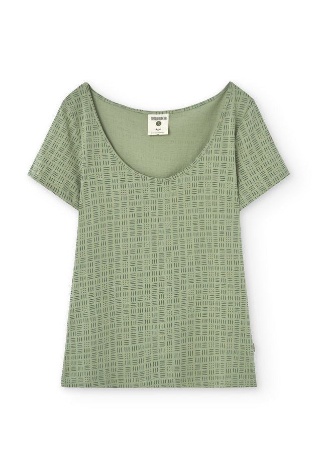 Hilda Short Sleeved T-Shirt Green Wicker