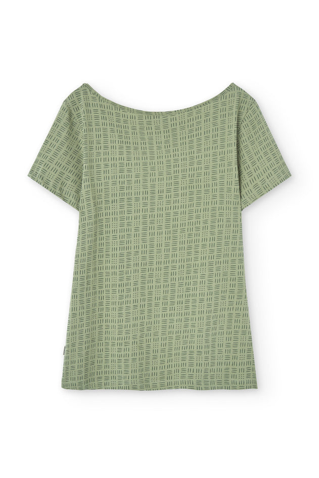 Hilda Short Sleeved T-Shirt Green Wicker