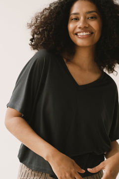 Hada Oversized Tencel T-Shirt Black