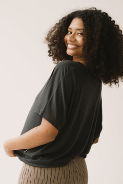 Hada Oversized Tencel T-Shirt Black