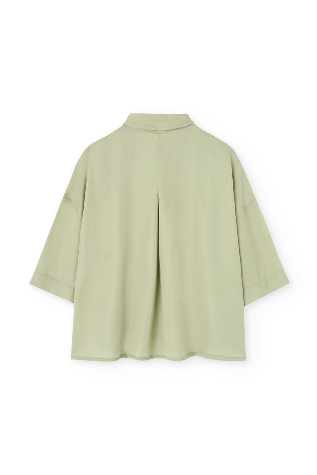 Hallow Tencel Oversized Shirt Jade Green