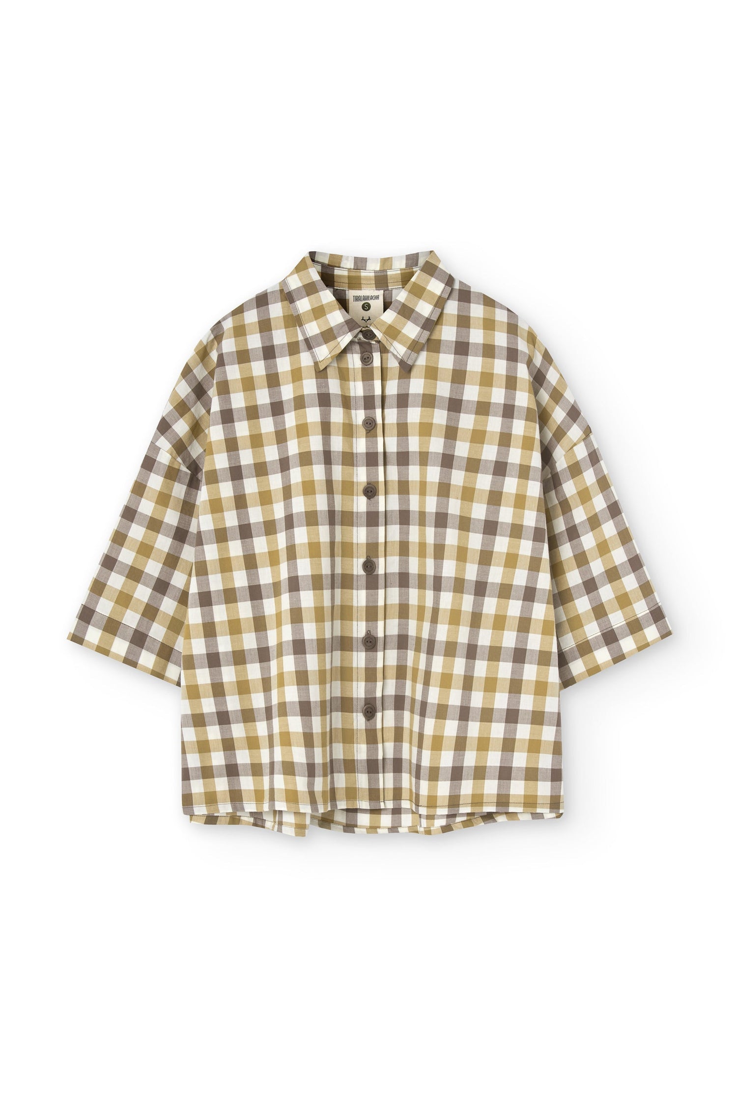 Hallow Oversized Shirt Yellow Vichy