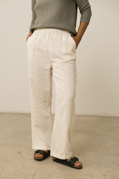 Henna Oversized Linen Blend Pants In White