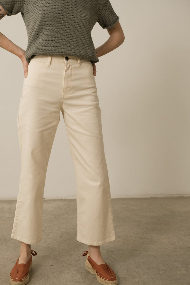 Hani Recycled Cotton Sailor Pants White