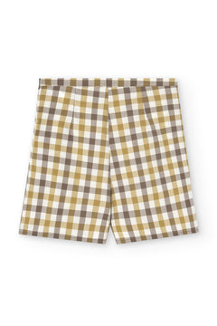 Hannia Organic Cotton Shorts Yellow Vichy