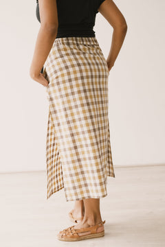 Halia Midi Skirt Yellow Vichy