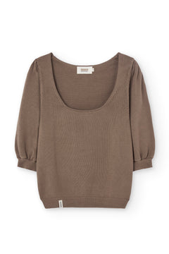 Haya Knitted Tencel Top Brown
