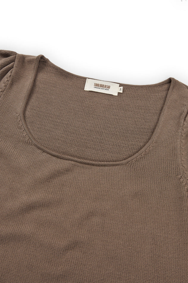 Haya Knitted Tencel Top Brown