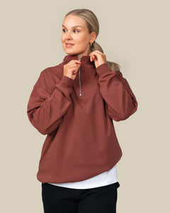 Toive Half-zip Reddish-Brown