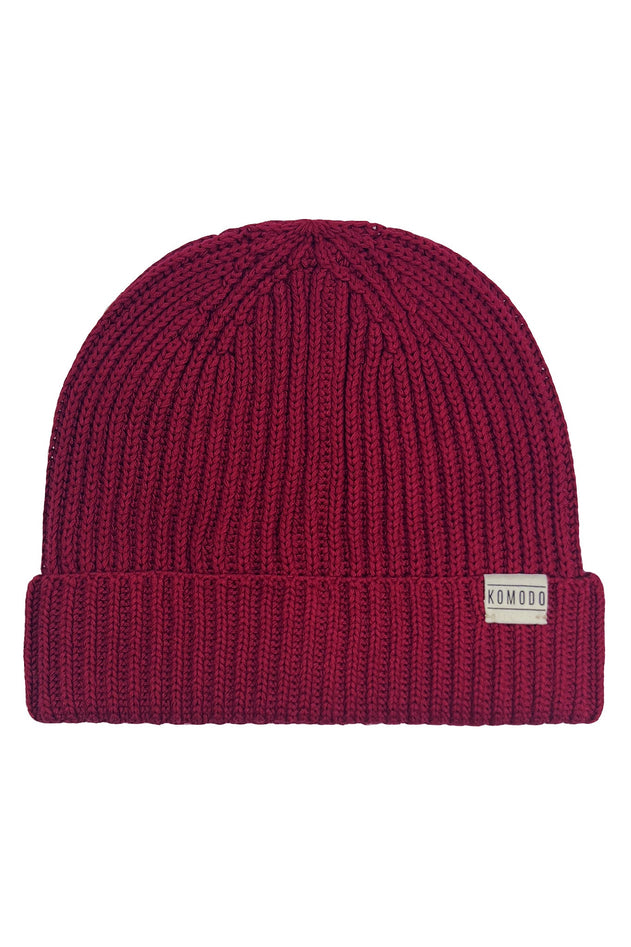 Town Organic Cotton Beanie Hat Red