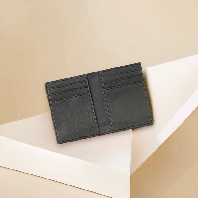 Cactus Leather Card Wallet Black